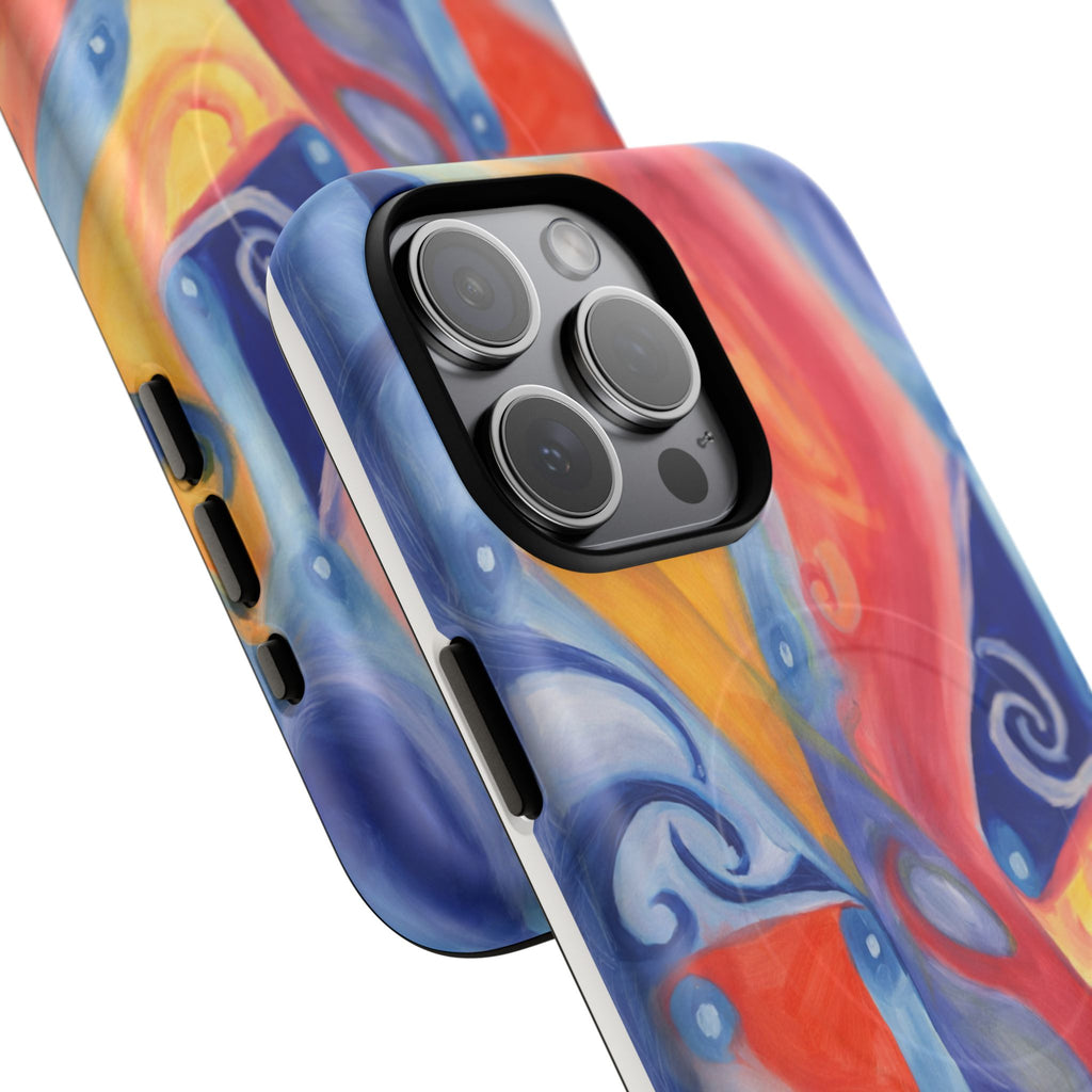Abstract Colorwave Tough Magnetic Phone Case — Vibrant Swirl iPhone Cover
