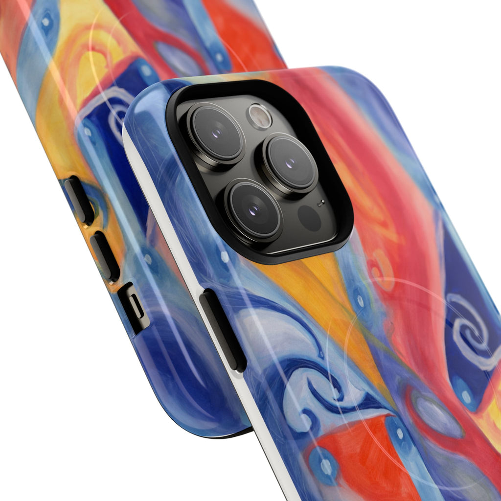 Abstract Colorwave Tough Magnetic Phone Case — Vibrant Swirl iPhone Cover