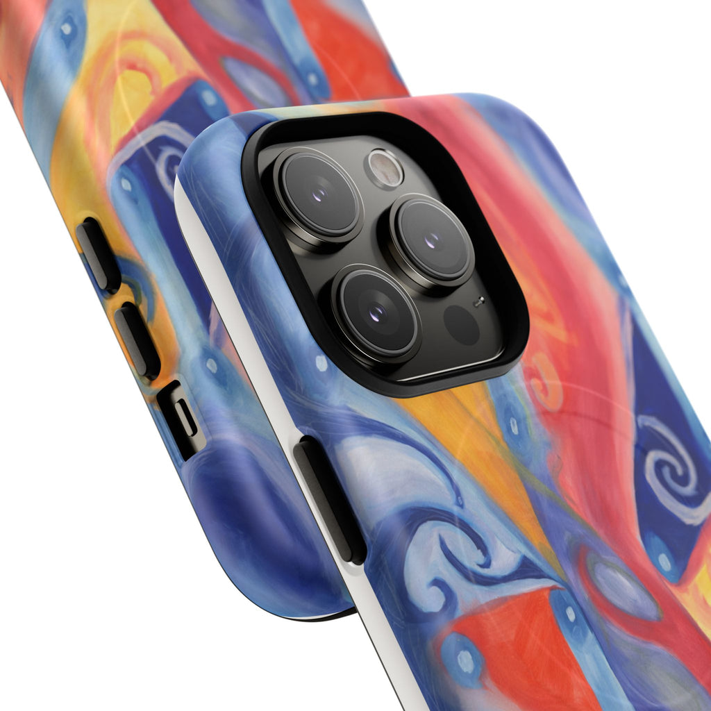 Abstract Colorwave Tough Magnetic Phone Case — Vibrant Swirl iPhone Cover