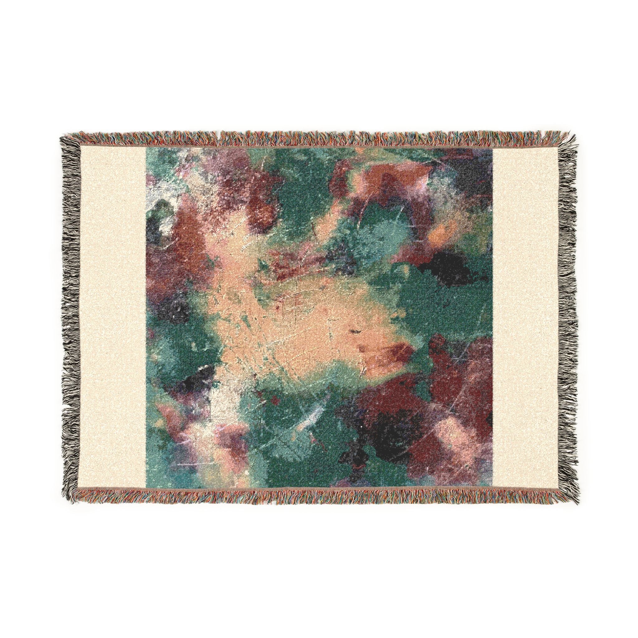 Abstract Colorful Marble Woven Blanket | Artistic Throw, Tapestry Weave