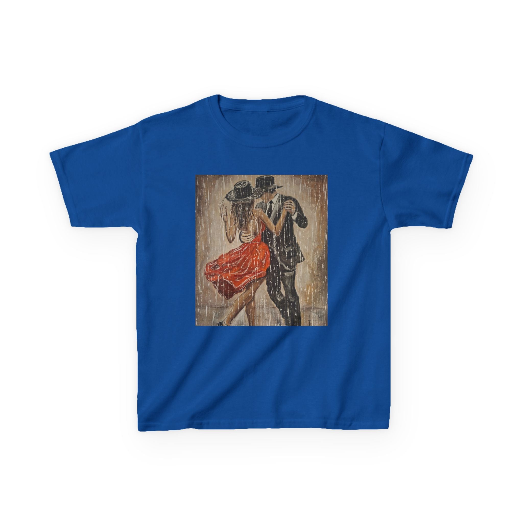 Kids Dance & Violin Art Tee — Vintage Ballroom Couple & Violinist Graphic Shirt