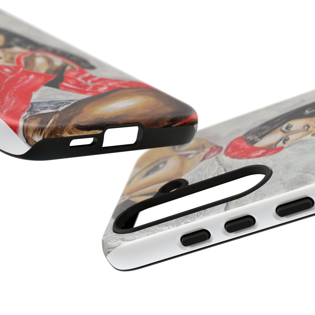 Pinup Girl Illustration Phone Case | Retro Femme Fatale, Red Outfit