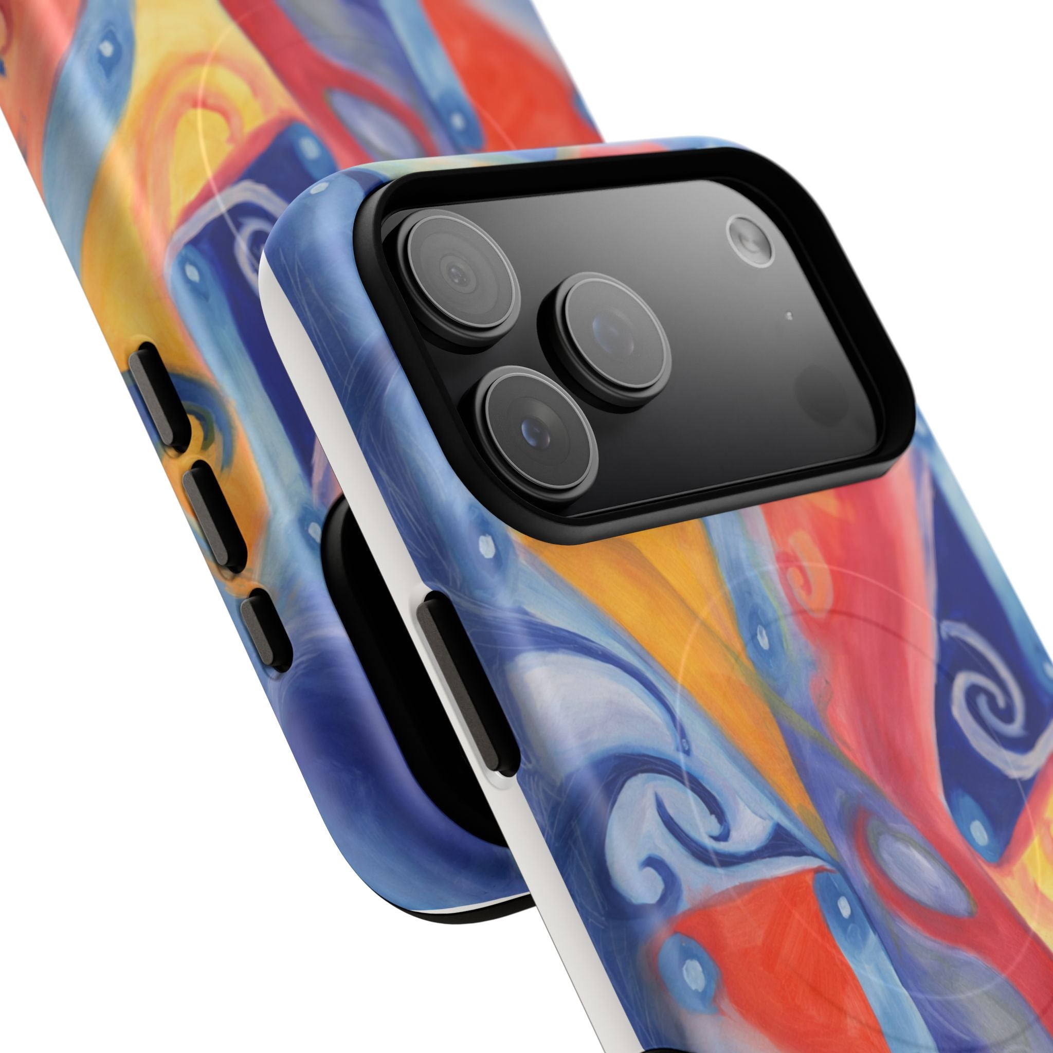 Abstract Colorwave Tough Magnetic Phone Case — Vibrant Swirl iPhone Cover