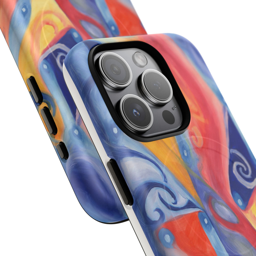 Abstract Colorwave Tough Magnetic Phone Case — Vibrant Swirl iPhone Cover