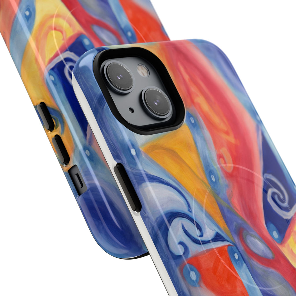 Abstract Colorwave Tough Magnetic Phone Case — Vibrant Swirl iPhone Cover