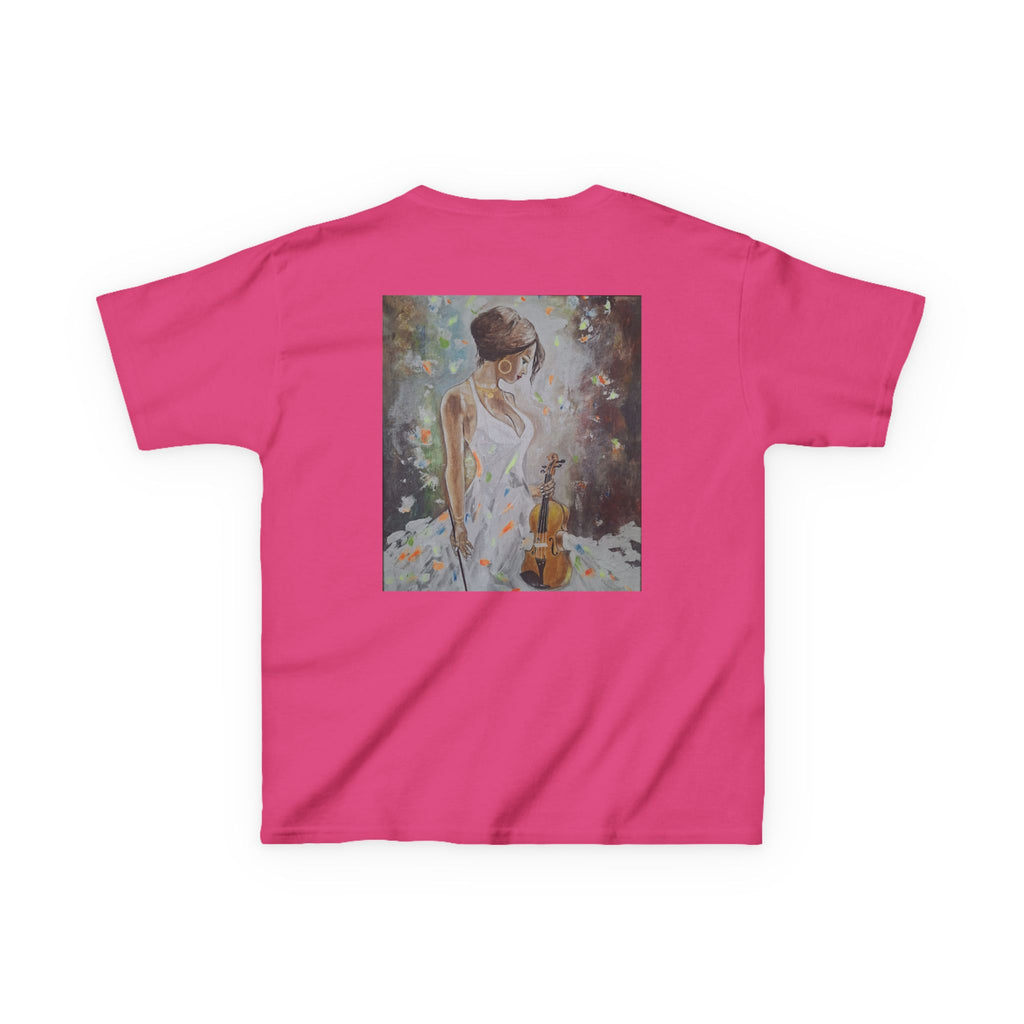 Kids Dance & Violin Art Tee — Vintage Ballroom Couple & Violinist Graphic Shirt