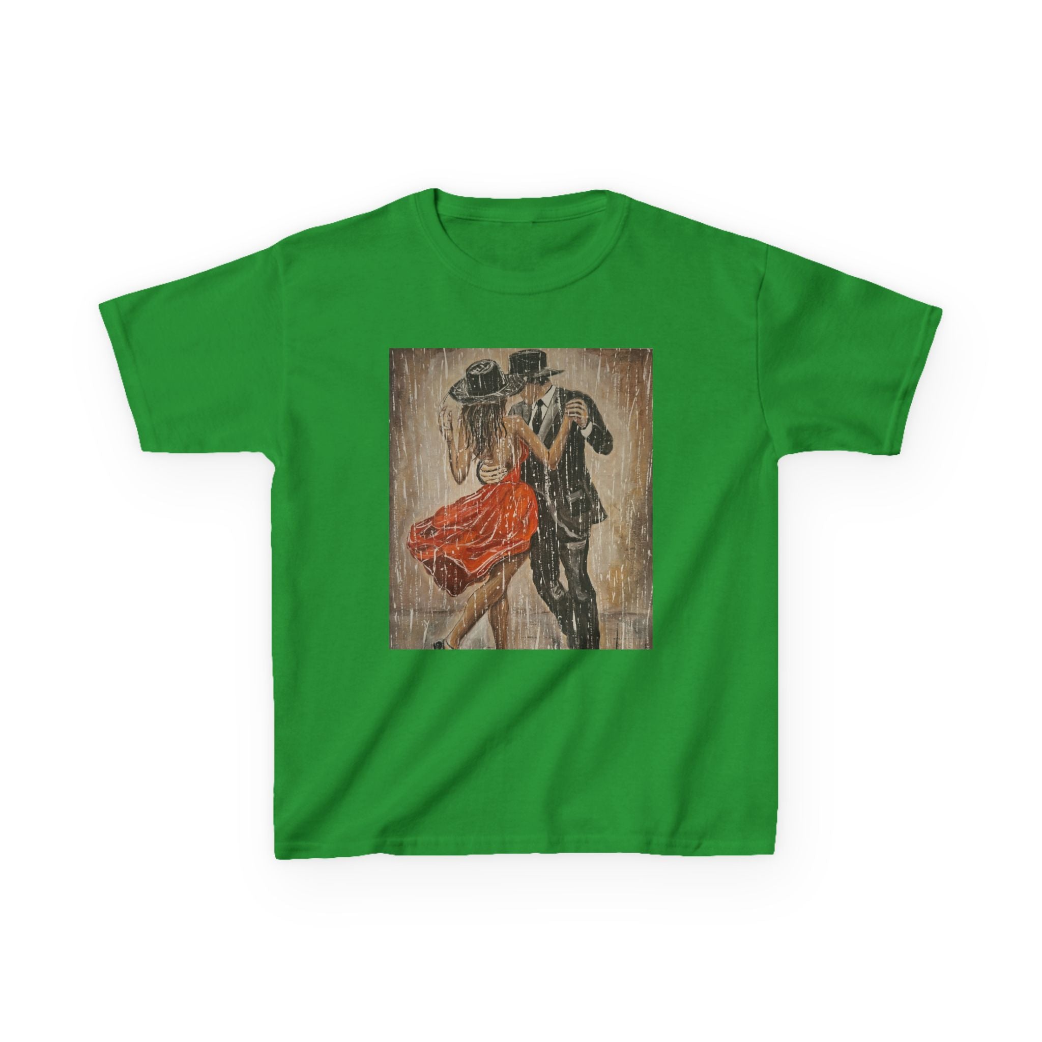 Kids Dance & Violin Art Tee — Vintage Ballroom Couple & Violinist Graphic Shirt