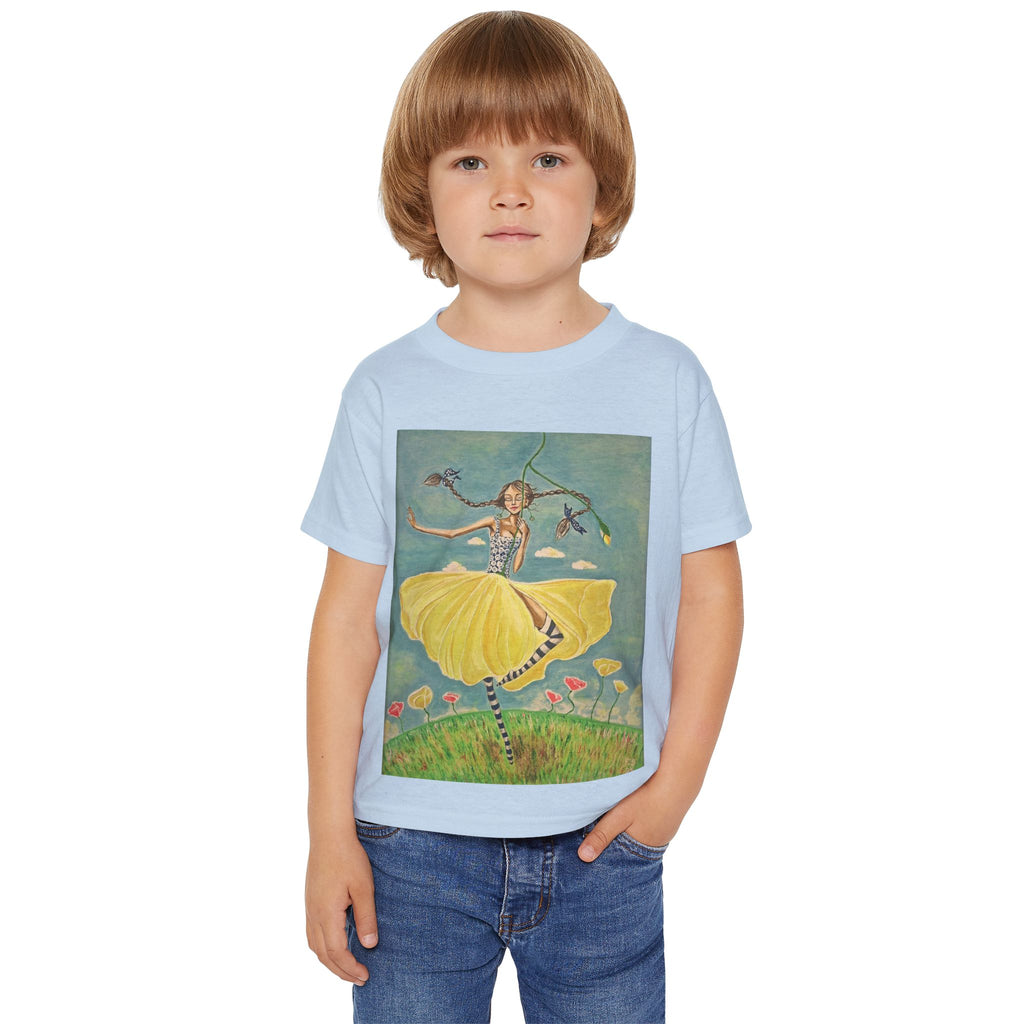 Dancing Girl Illustration Toddler T-shirt | Whimsical Kids Art