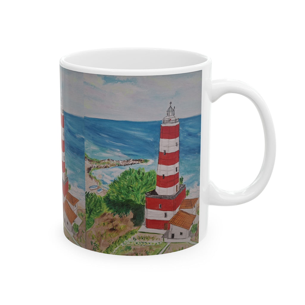 Red and White Lighthouse Painting Mug | Ceramic Coffee Mug