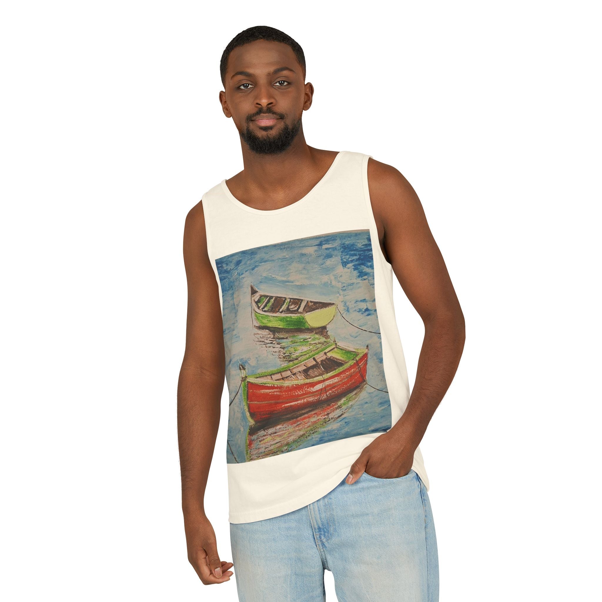 Boat Painting Tank Top — Colorful Rowboats Art Print Tank