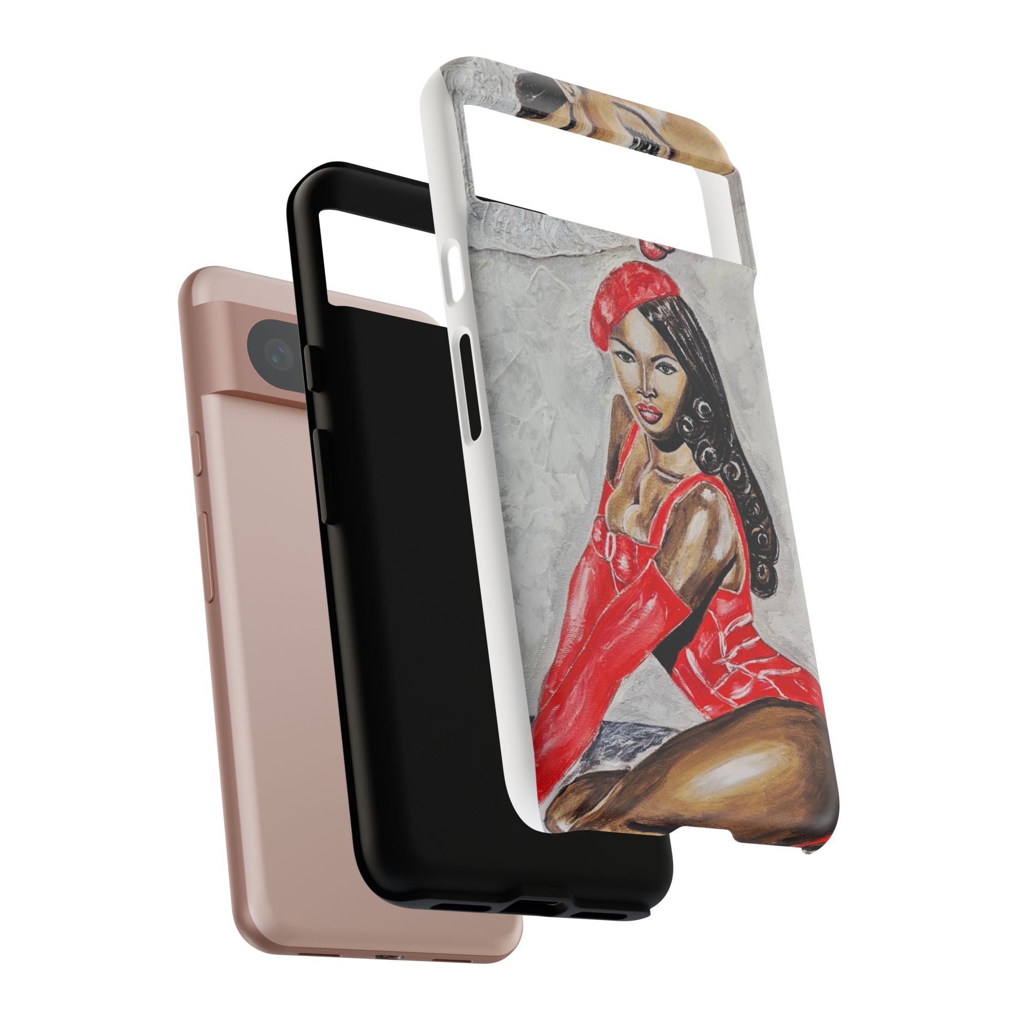 Pinup Girl Illustration Phone Case | Retro Femme Fatale, Red Outfit