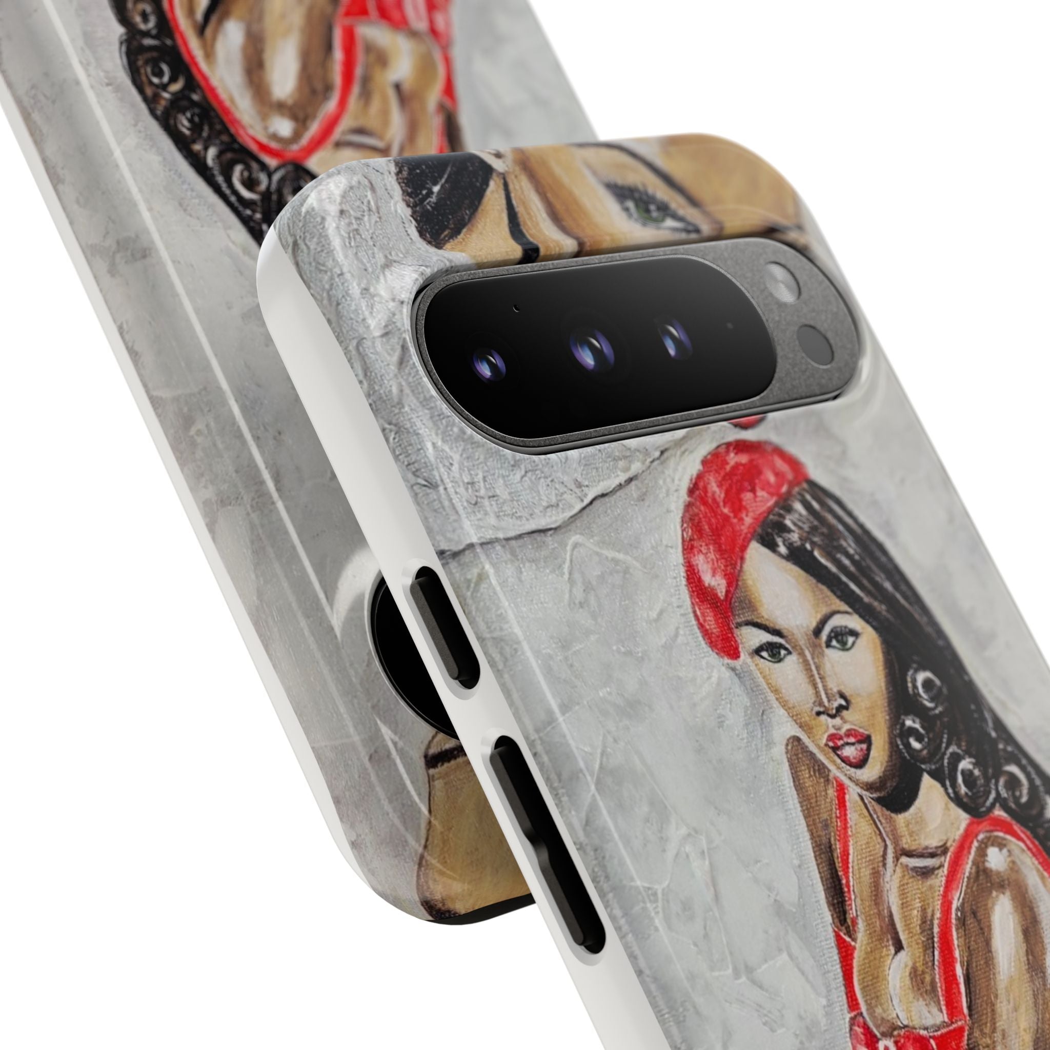 Pinup Girl Illustration Phone Case | Retro Femme Fatale, Red Outfit