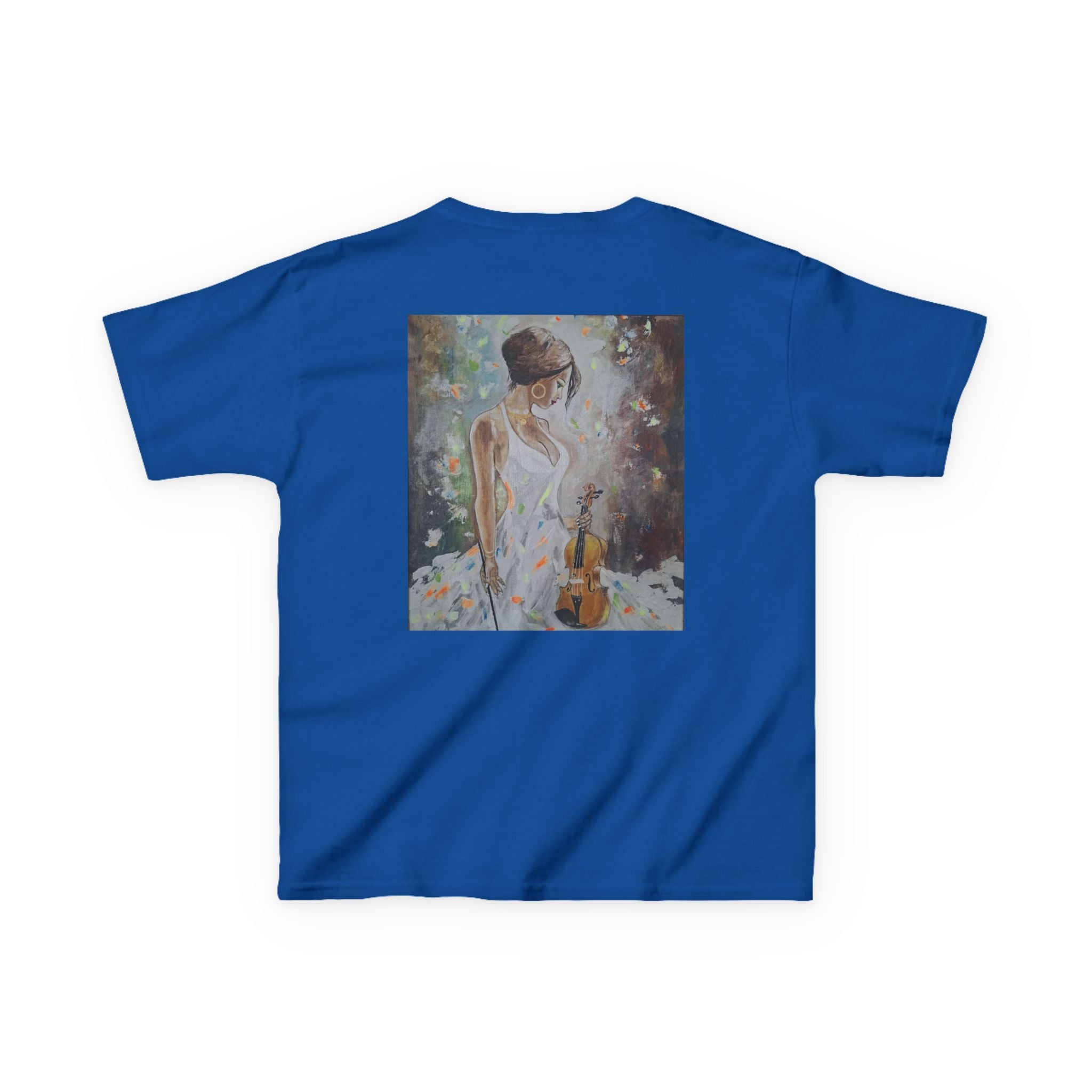 Kids Dance & Violin Art Tee — Vintage Ballroom Couple & Violinist Graphic Shirt