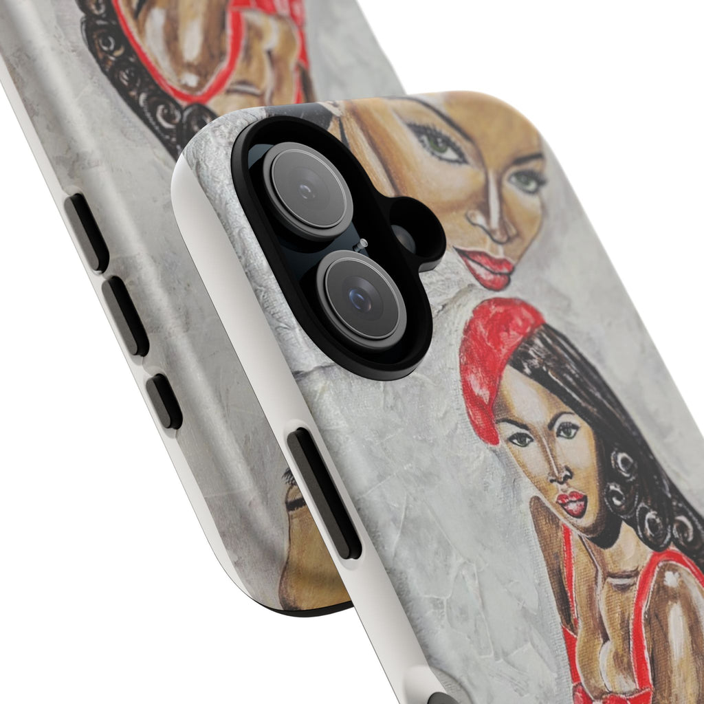 Pinup Girl Illustration Phone Case | Retro Femme Fatale, Red Outfit