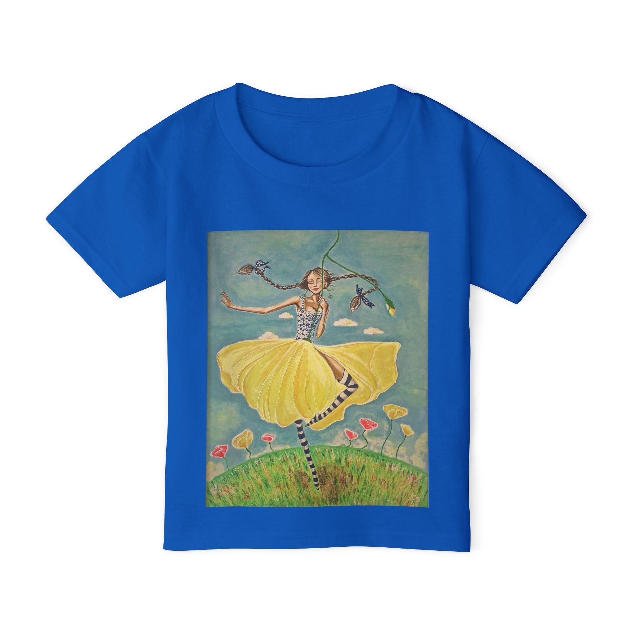 Dancing Girl Illustration Toddler T-shirt | Whimsical Kids Art