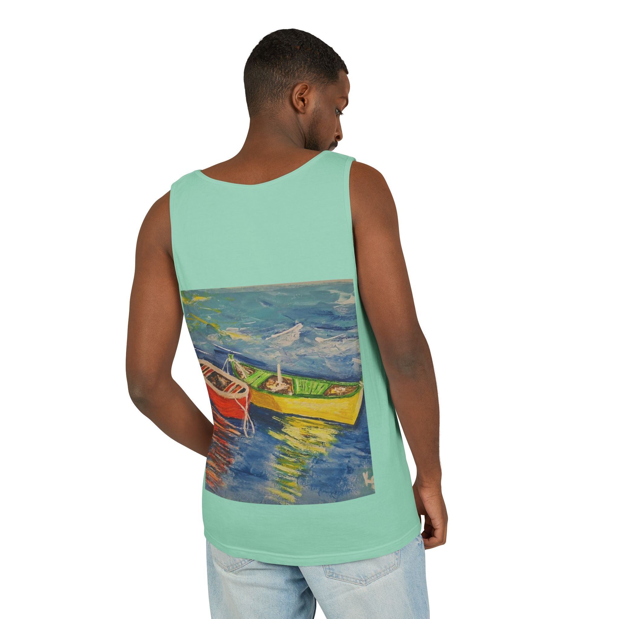 Boat Painting Tank Top — Colorful Rowboats Art Print Tank