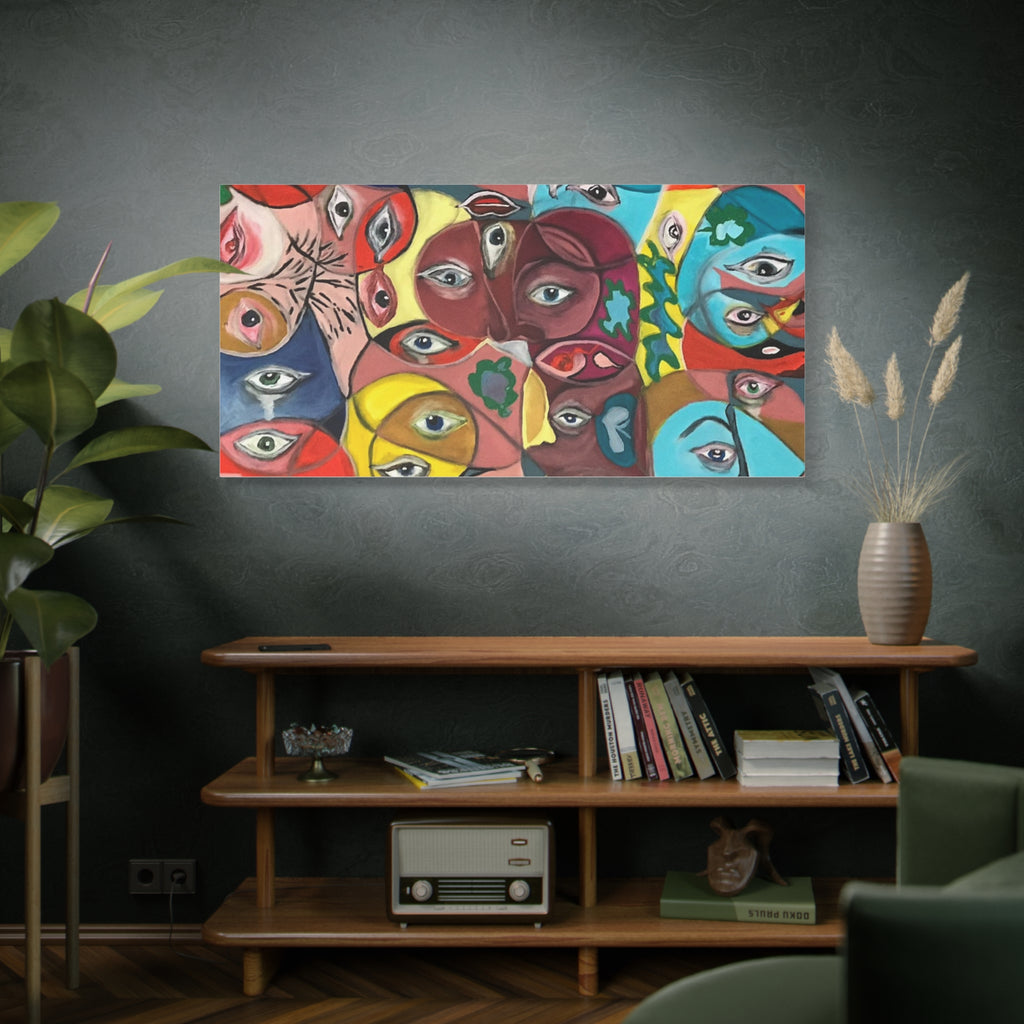 Colorful Abstract Faces Canvas | Matte Stretched Canvas