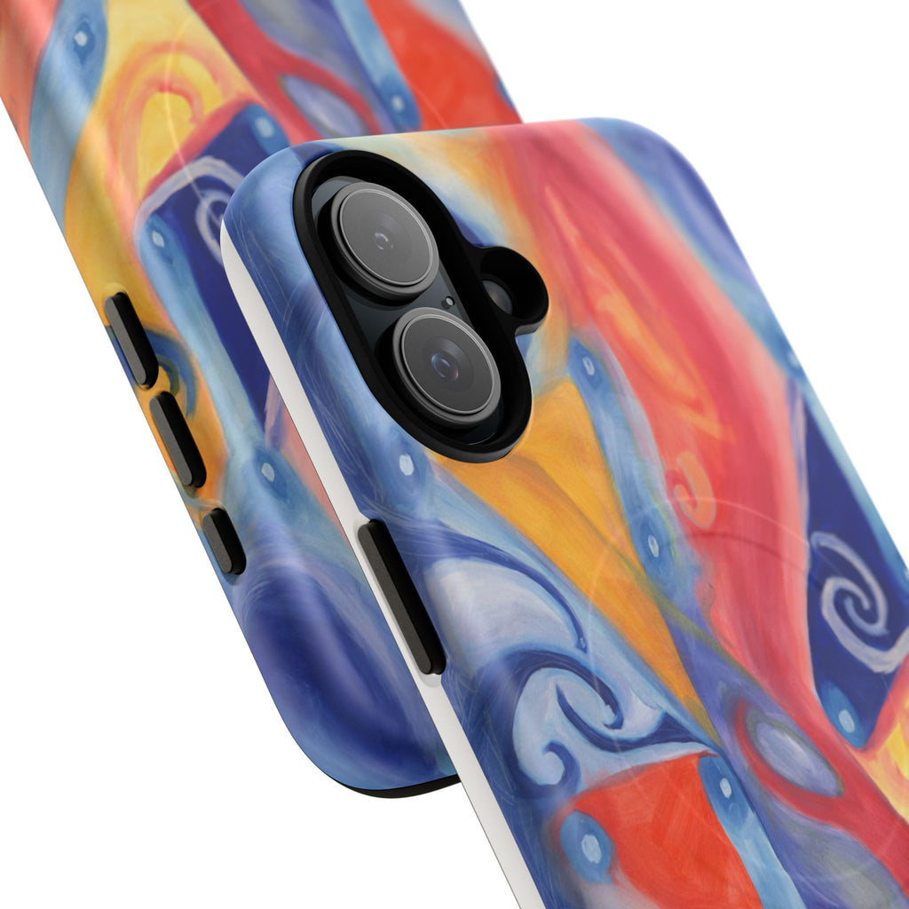 Abstract Colorwave Tough Magnetic Phone Case — Vibrant Swirl iPhone Cover