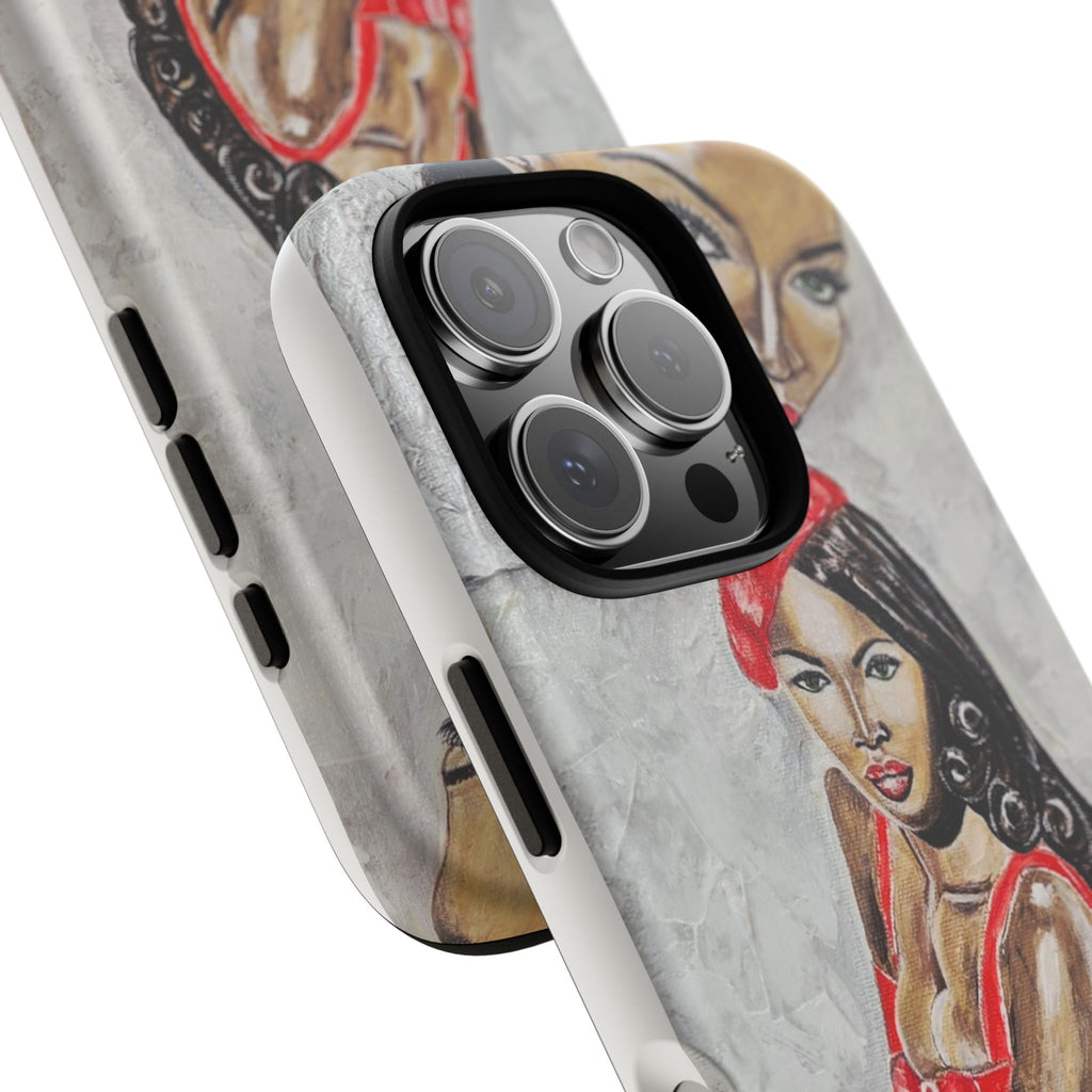 Pinup Girl Illustration Phone Case | Retro Femme Fatale, Red Outfit