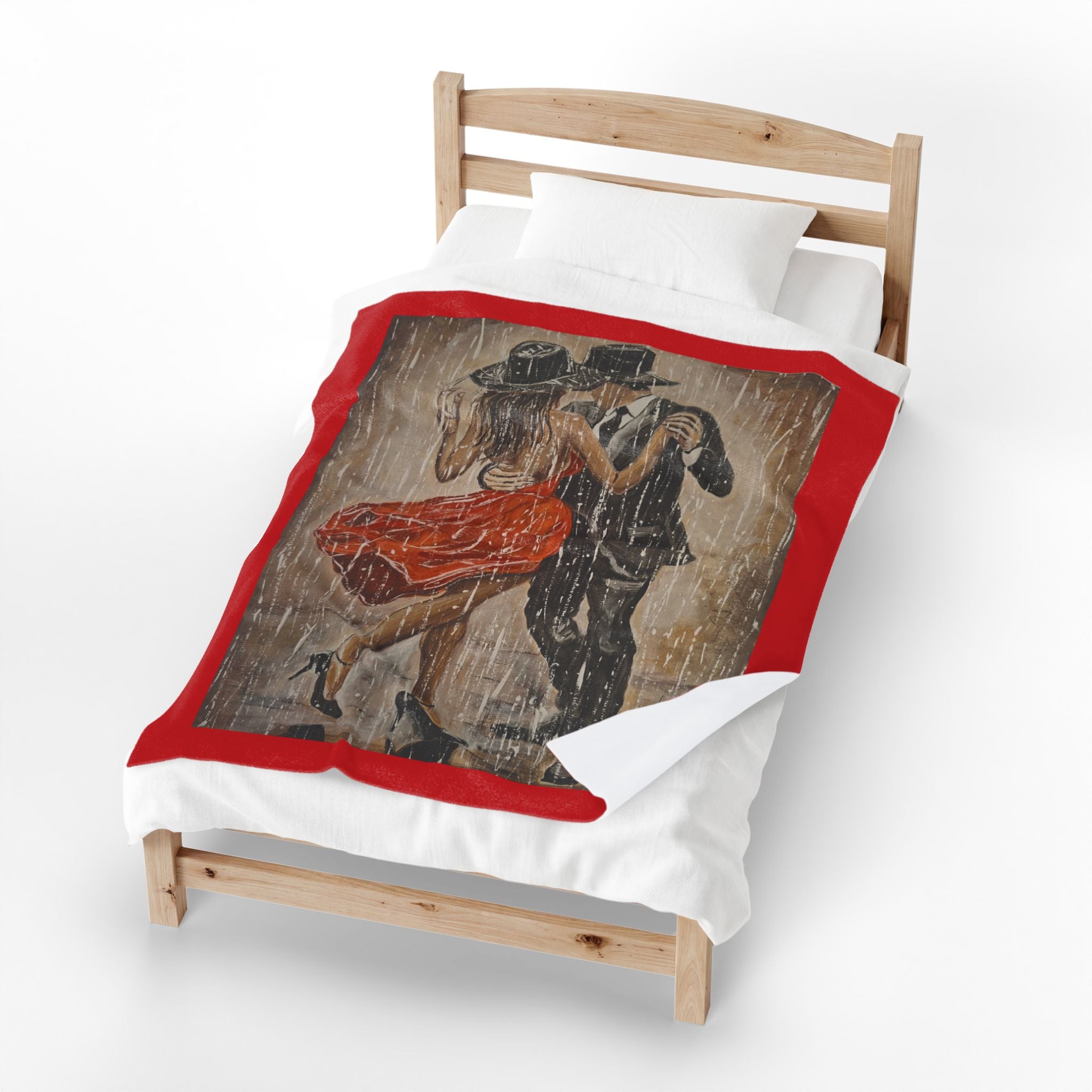Romantic Tango Couple Velveteen Plush Blanket