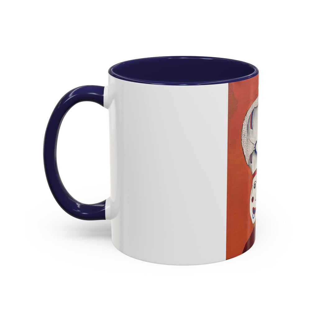 Surreal Face with Whale Hat Mug | Accent Coffee Mug