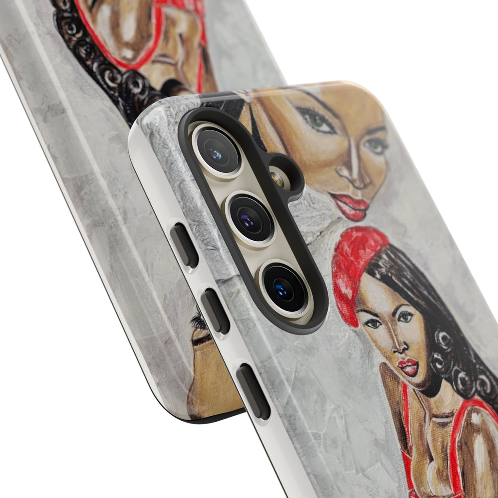Pinup Girl Illustration Phone Case | Retro Femme Fatale, Red Outfit