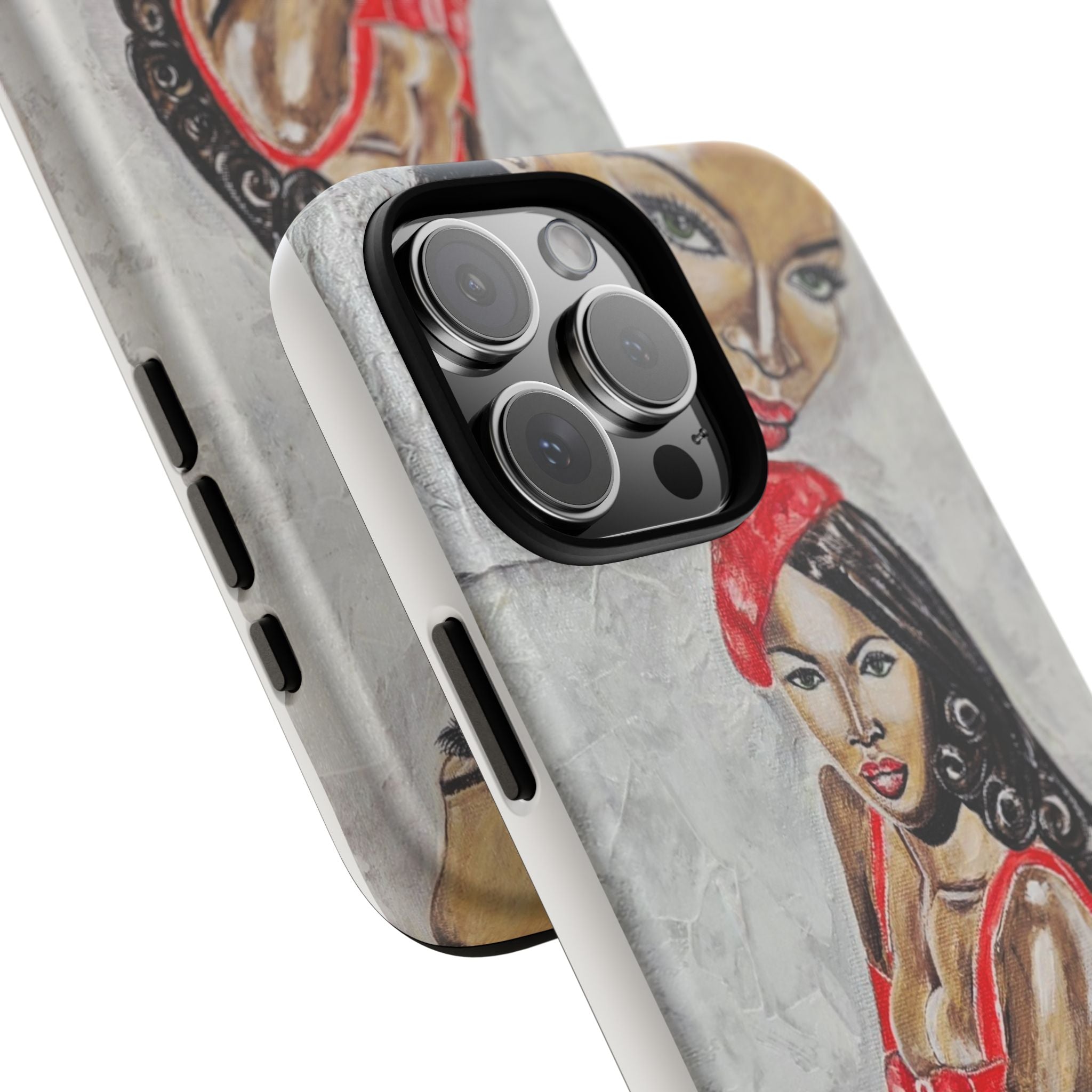 Pinup Girl Illustration Phone Case | Retro Femme Fatale, Red Outfit
