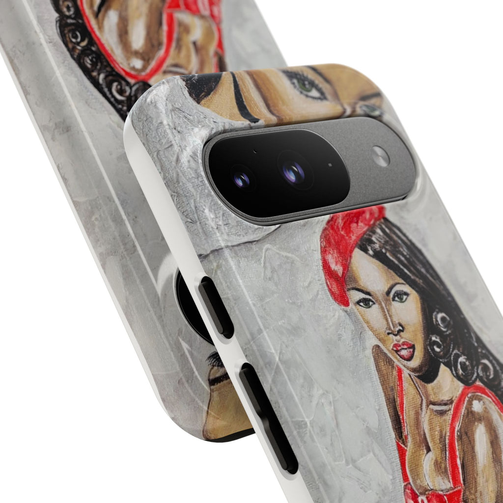 Pinup Girl Illustration Phone Case | Retro Femme Fatale, Red Outfit