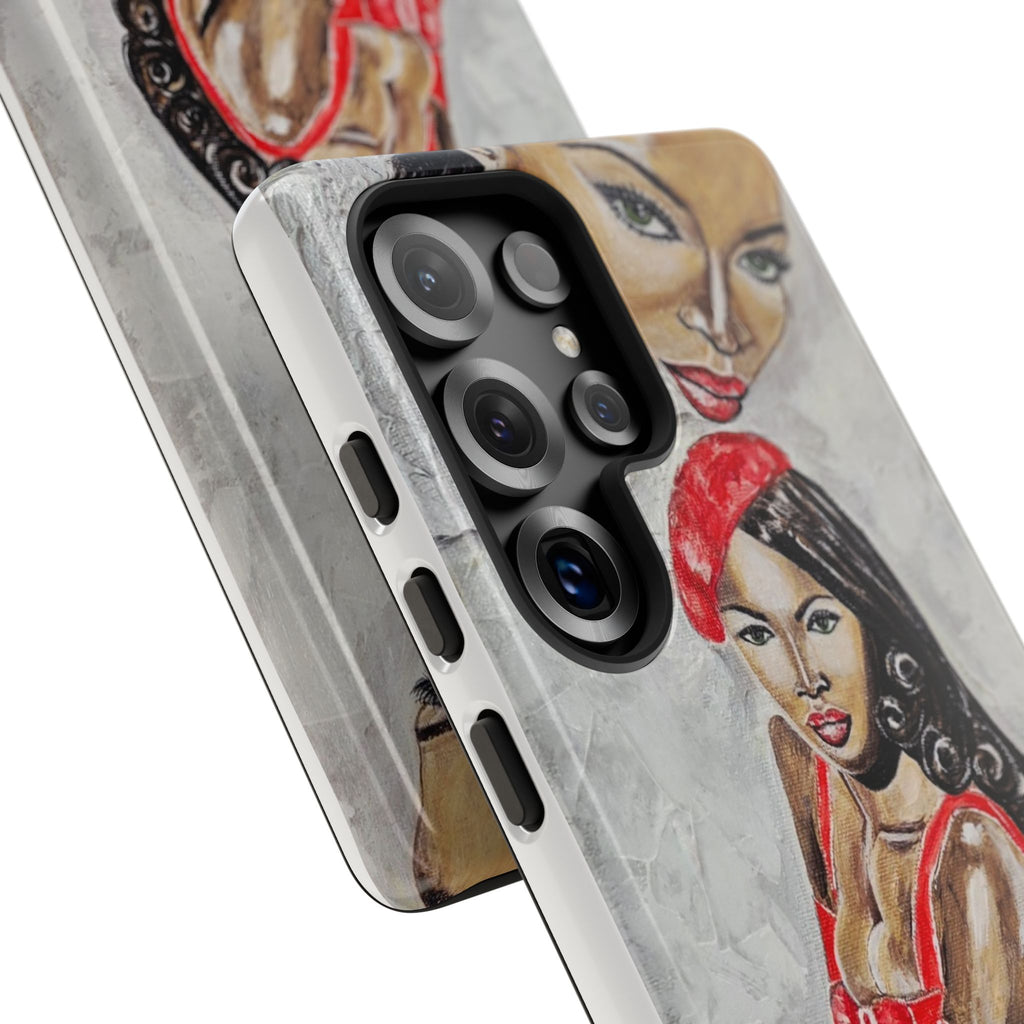 Pinup Girl Illustration Phone Case | Retro Femme Fatale, Red Outfit