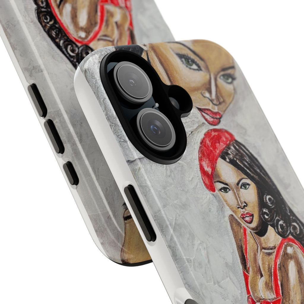 Pinup Girl Illustration Phone Case | Retro Femme Fatale, Red Outfit
