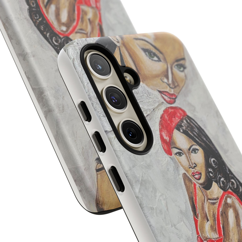 Pinup Girl Illustration Phone Case | Retro Femme Fatale, Red Outfit