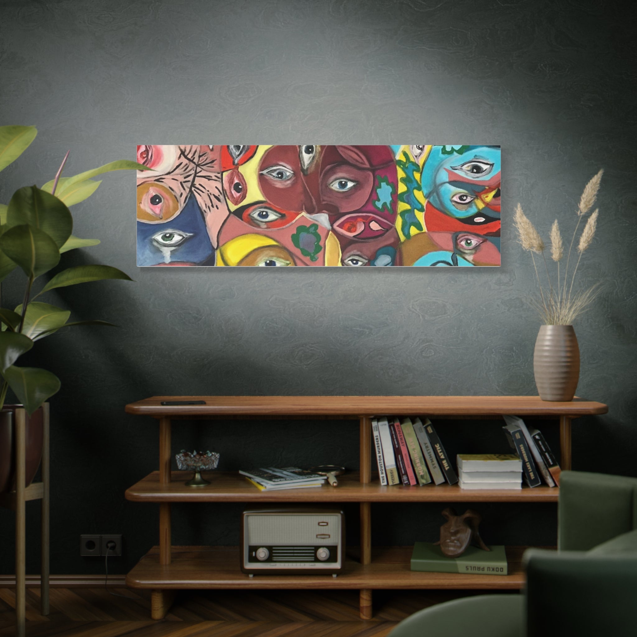 Colorful Abstract Faces Canvas | Matte Stretched Canvas