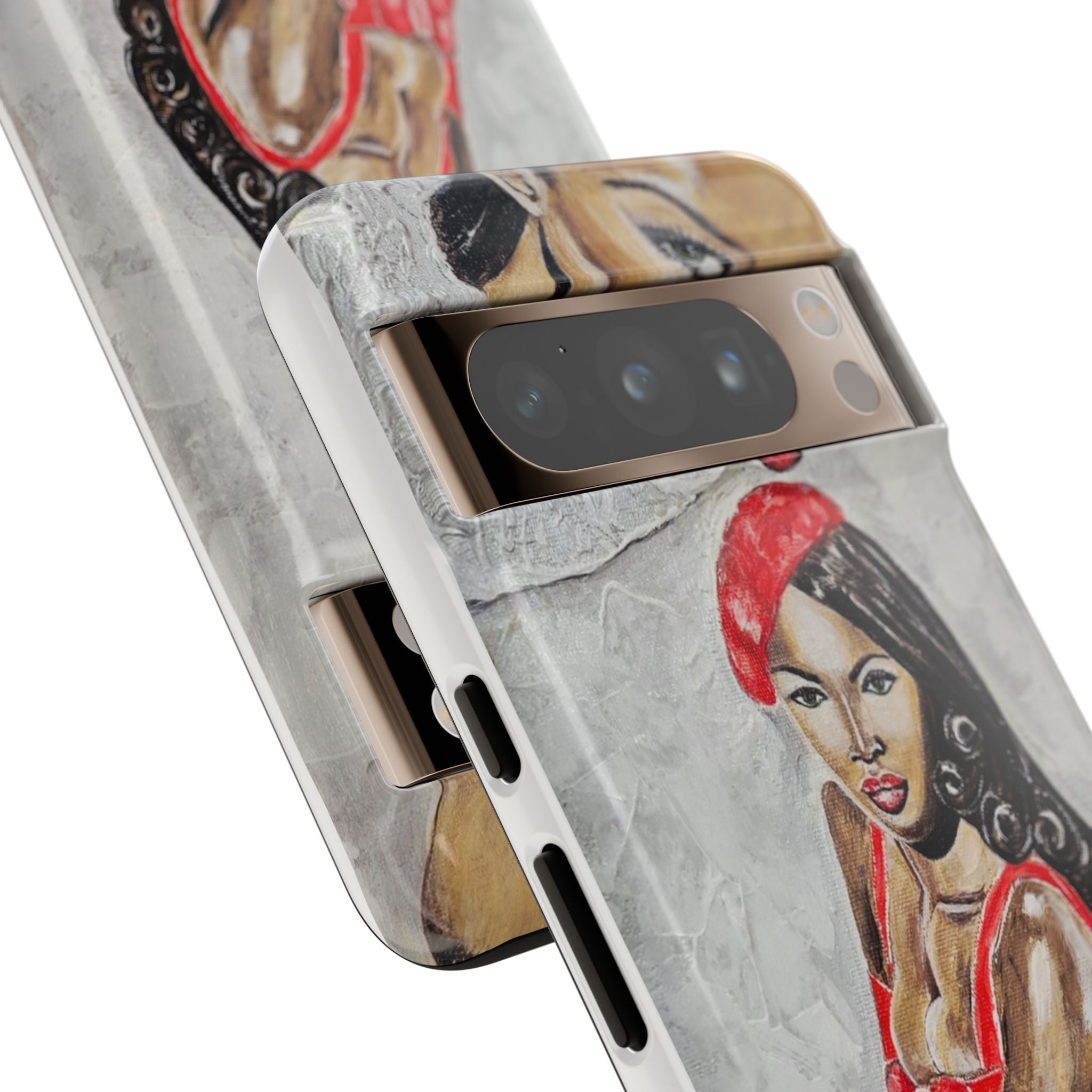 Pinup Girl Illustration Phone Case | Retro Femme Fatale, Red Outfit