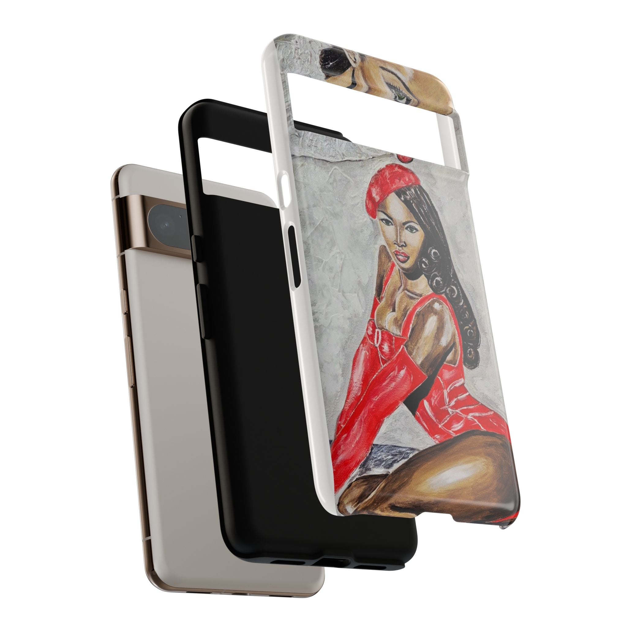 Pinup Girl Illustration Phone Case | Retro Femme Fatale, Red Outfit