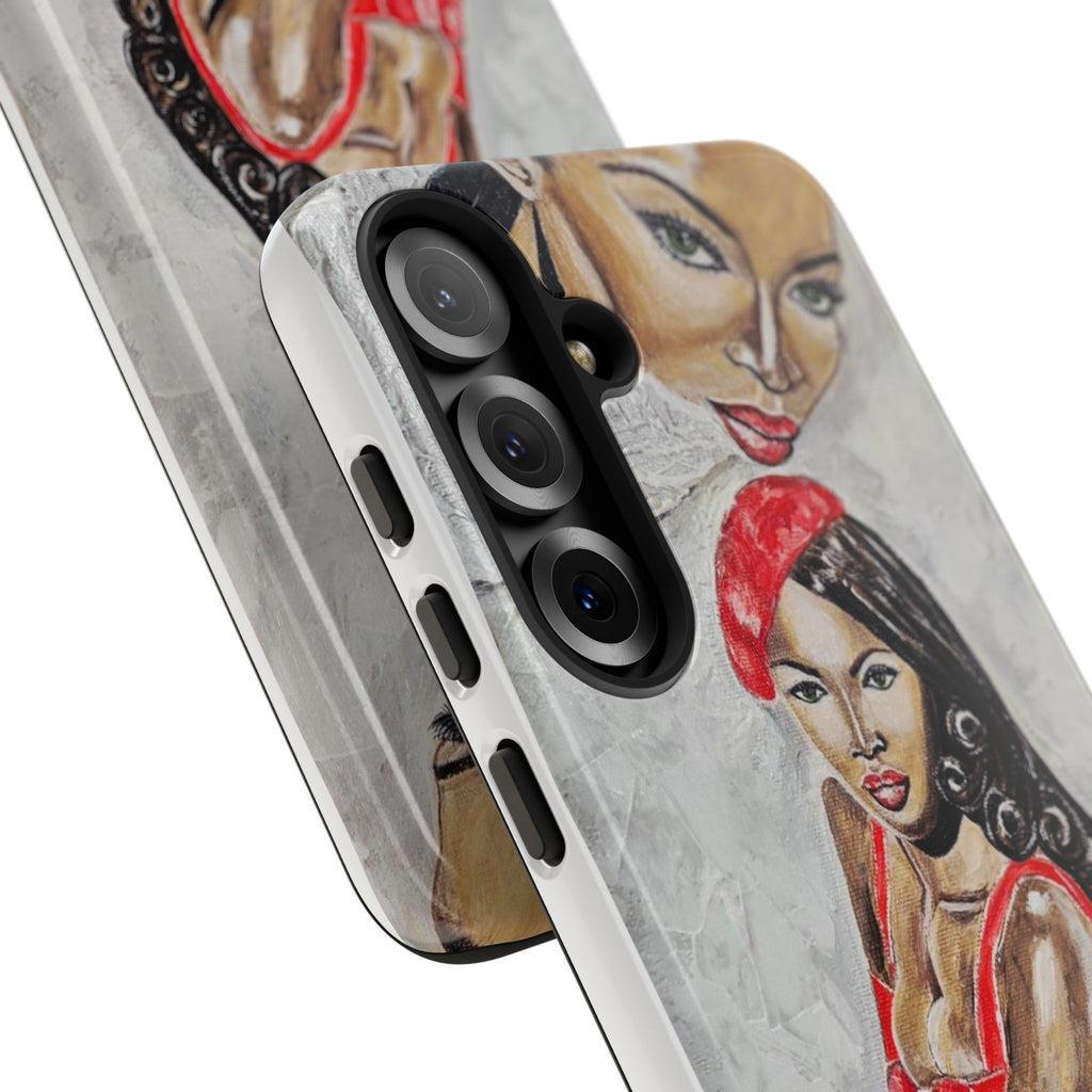 Pinup Girl Illustration Phone Case | Retro Femme Fatale, Red Outfit