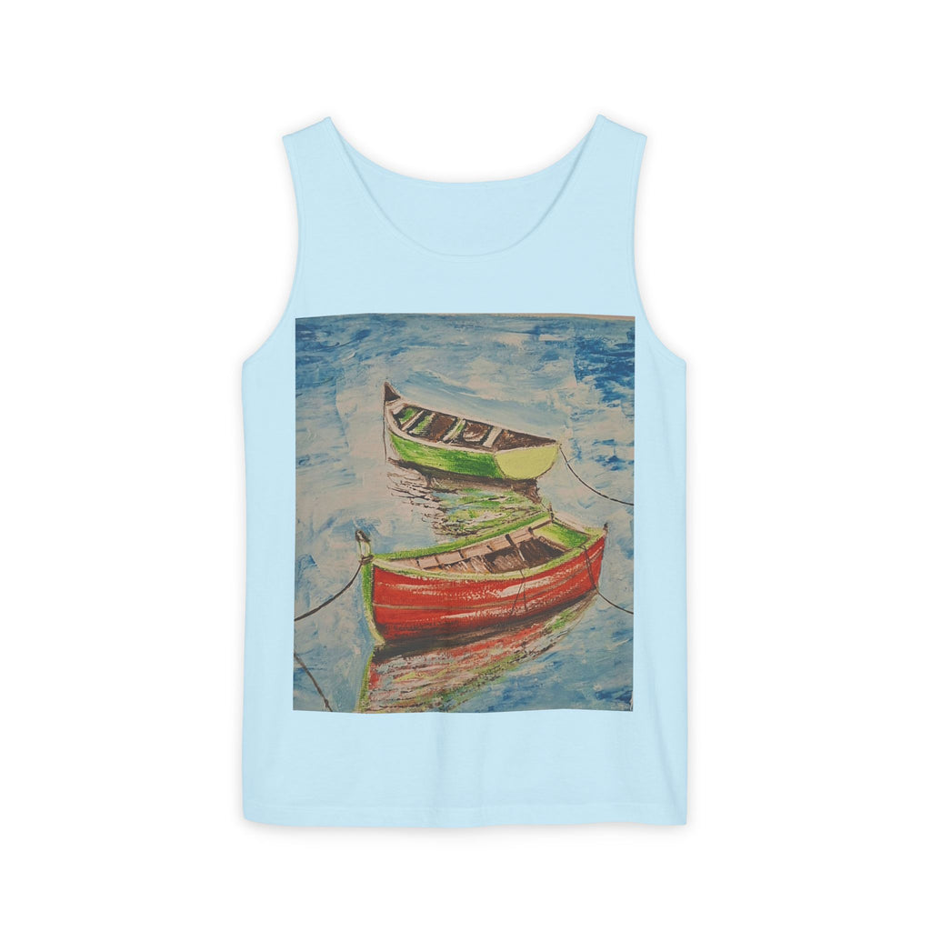 Boat Painting Tank Top — Colorful Rowboats Art Print Tank