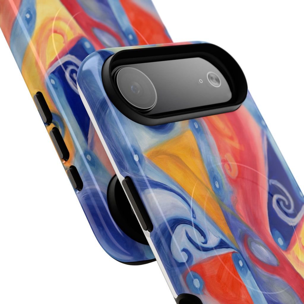 Abstract Colorwave Tough Magnetic Phone Case — Vibrant Swirl iPhone Cover