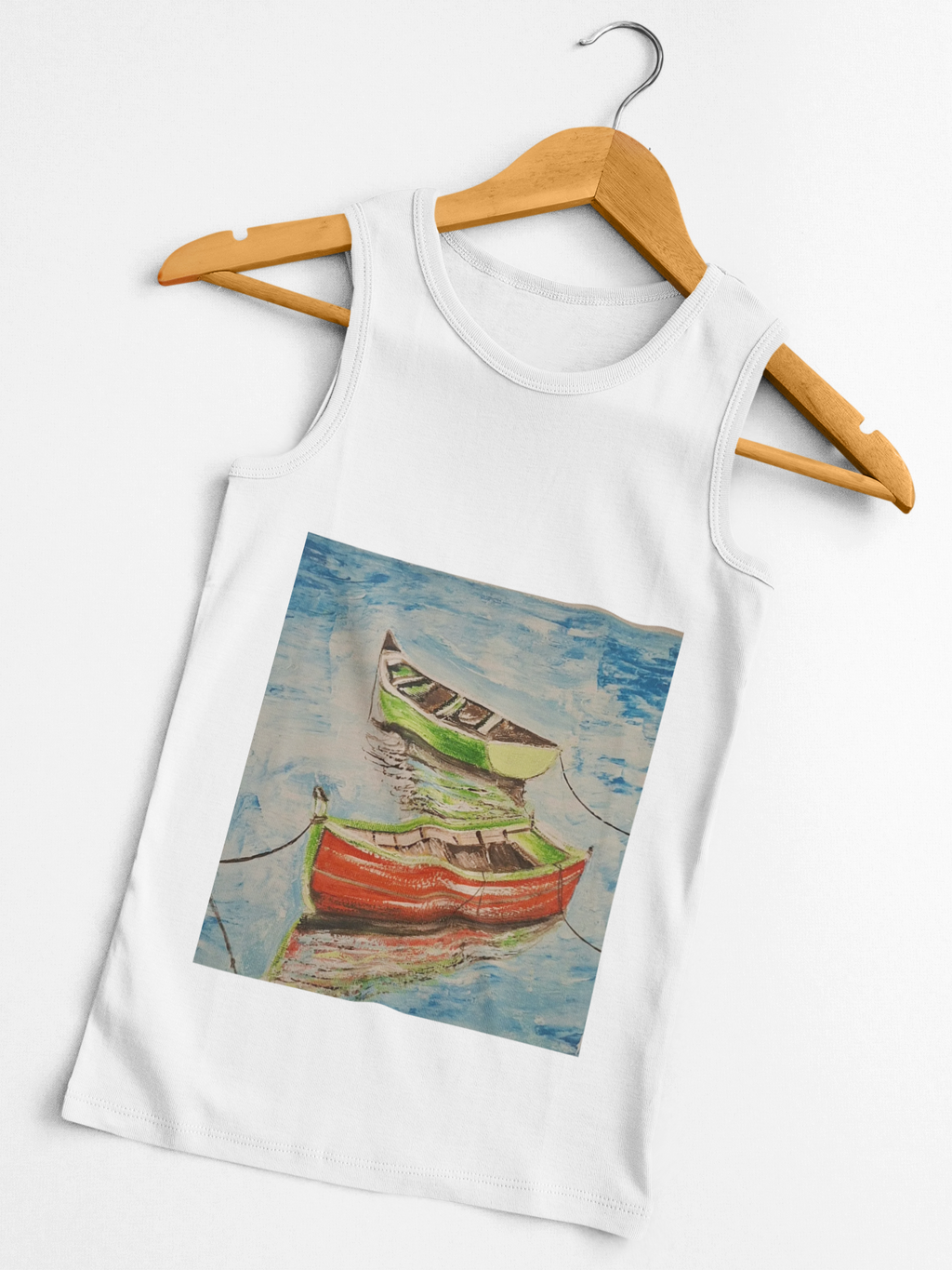 Boat Painting Tank Top — Colorful Rowboats Art Print Tank
