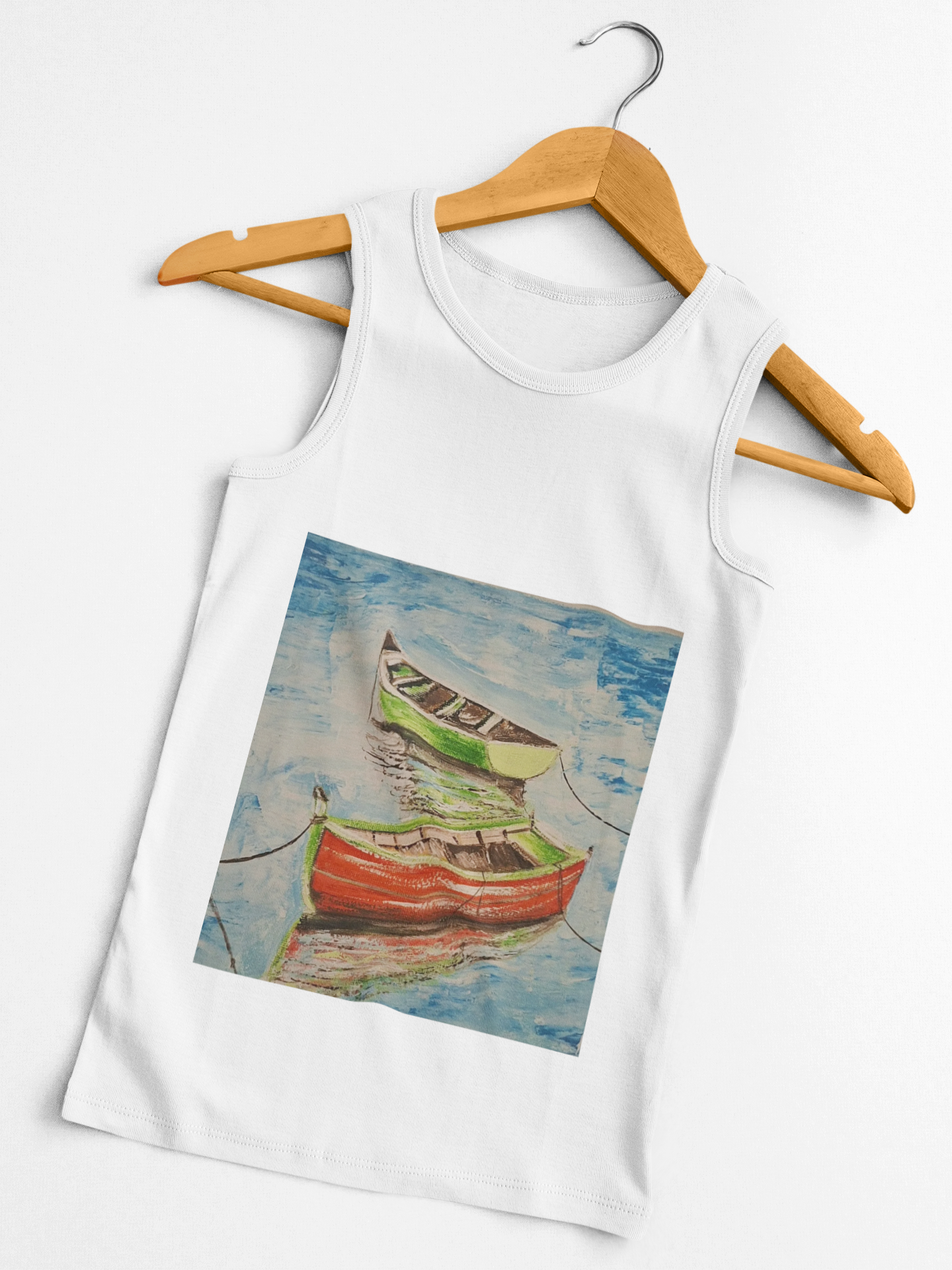 Boat Painting Tank Top — Colorful Rowboats Art Print Tank