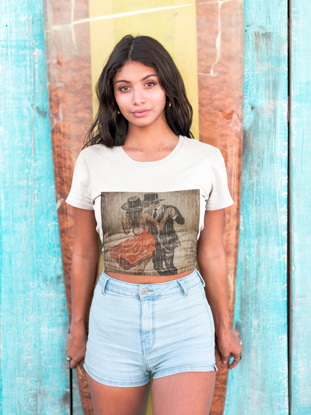 Kids Dance & Violin Art Tee — Vintage Ballroom Couple & Violinist Graphic Shirt