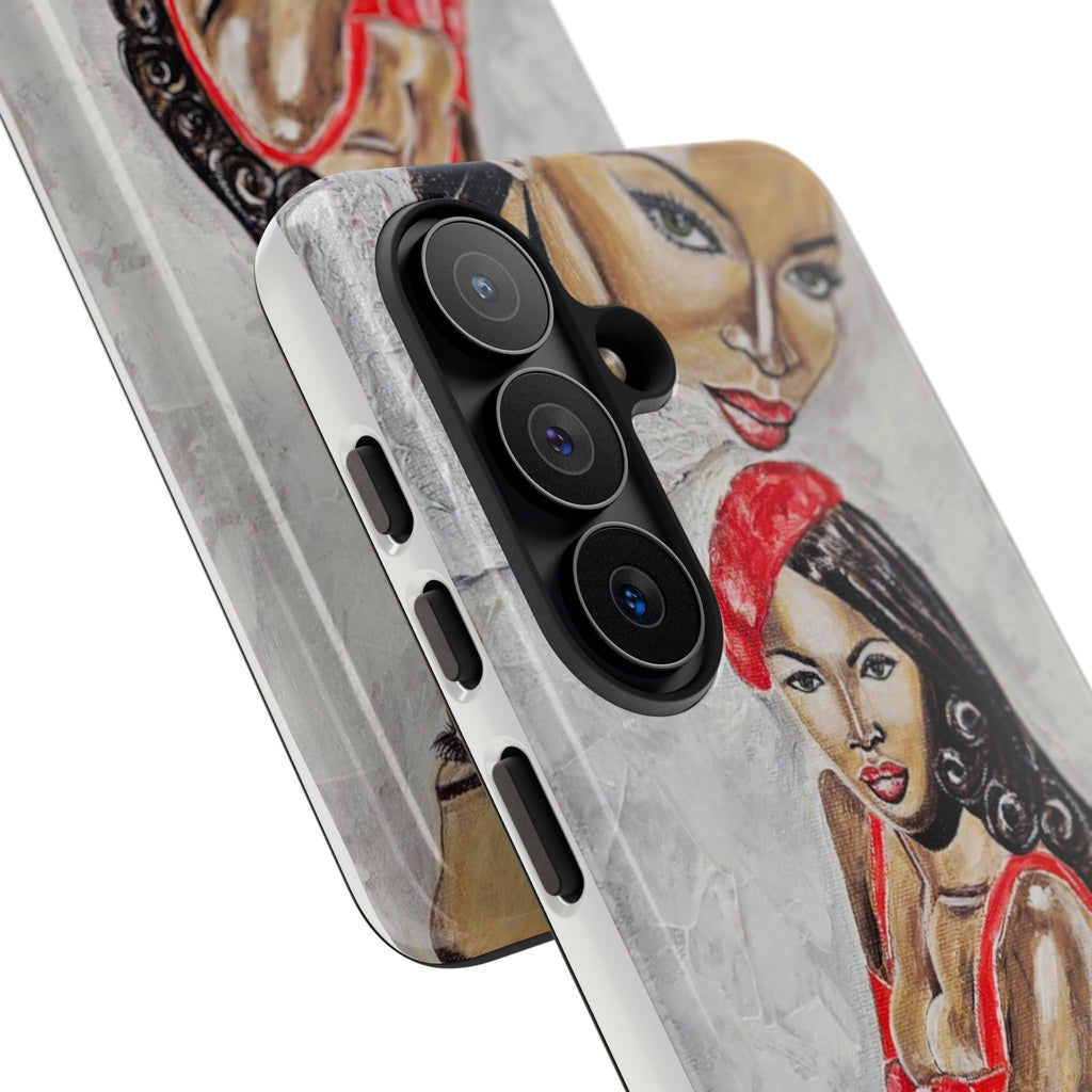 Pinup Girl Illustration Phone Case | Retro Femme Fatale, Red Outfit