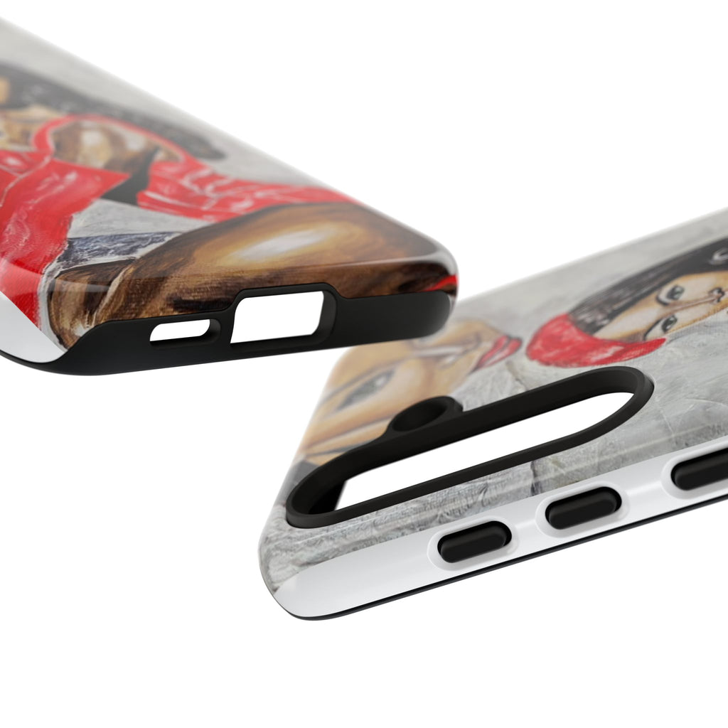 Pinup Girl Illustration Phone Case | Retro Femme Fatale, Red Outfit
