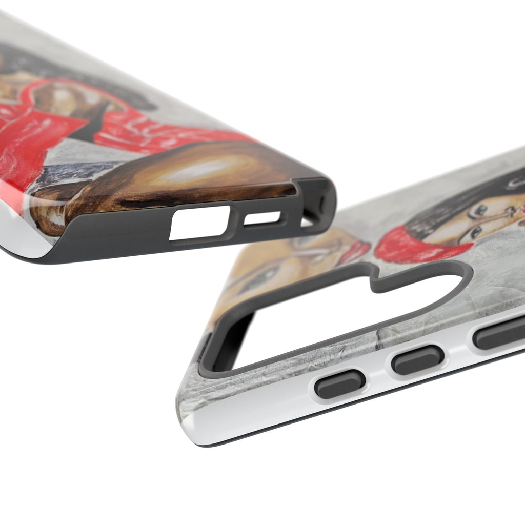 Pinup Girl Illustration Phone Case | Retro Femme Fatale, Red Outfit