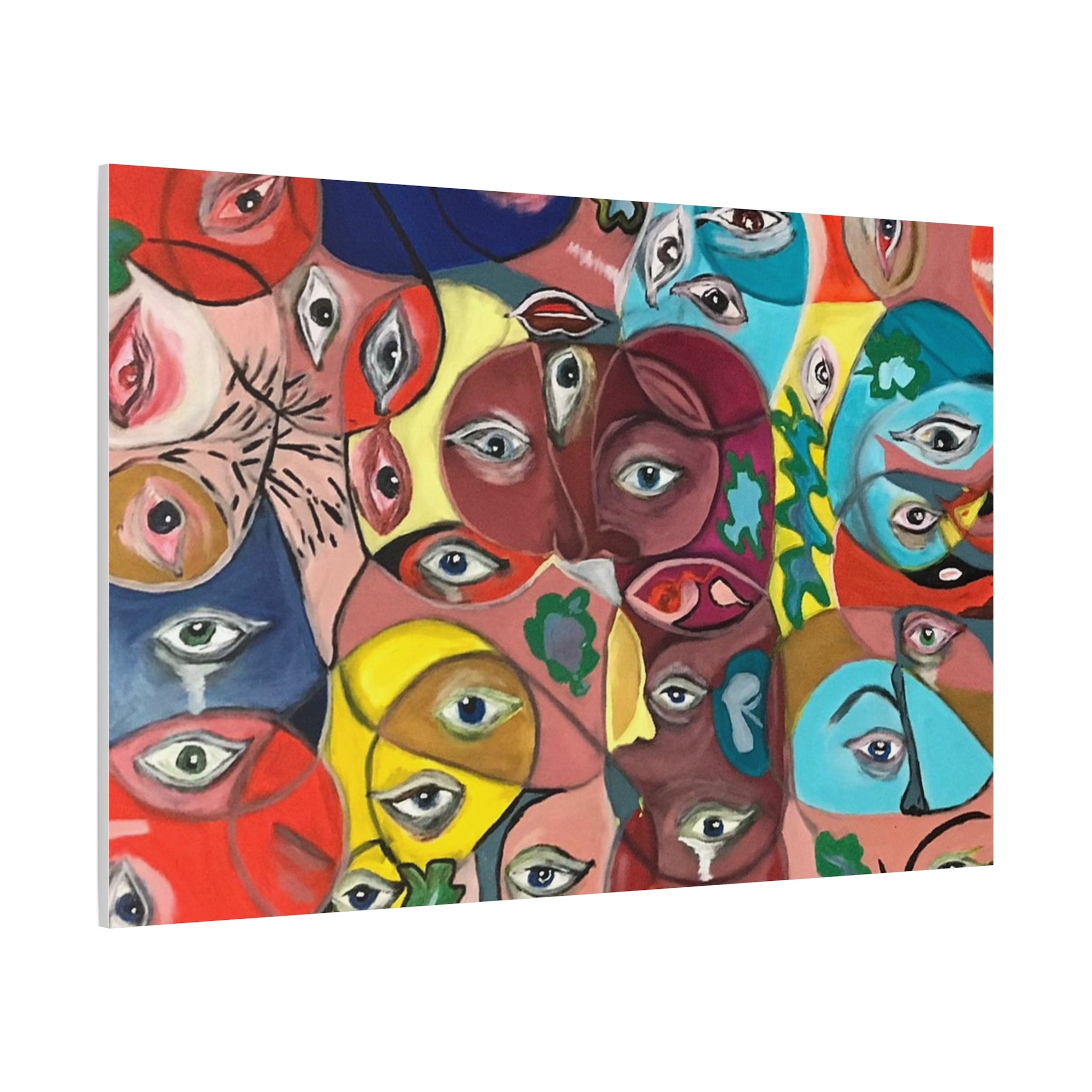 Colorful Abstract Faces Canvas | Matte Stretched Canvas