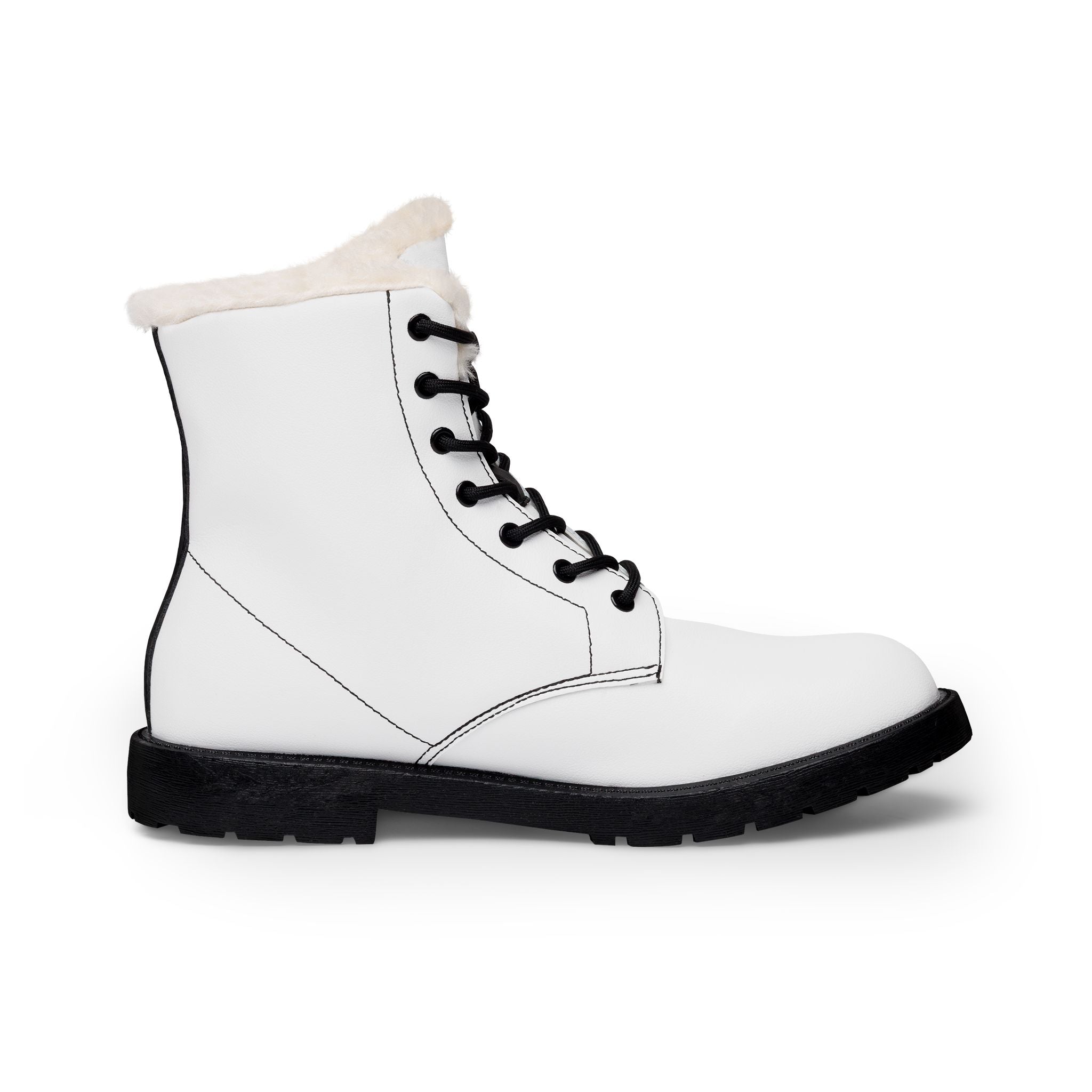 Hand-Painted Face Illustration Boots | Fur-Lined Leather Boots
