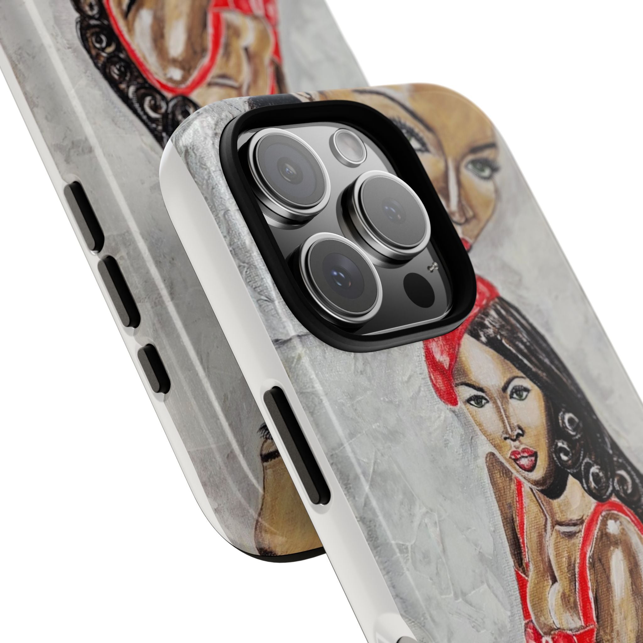 Pinup Girl Illustration Phone Case | Retro Femme Fatale, Red Outfit
