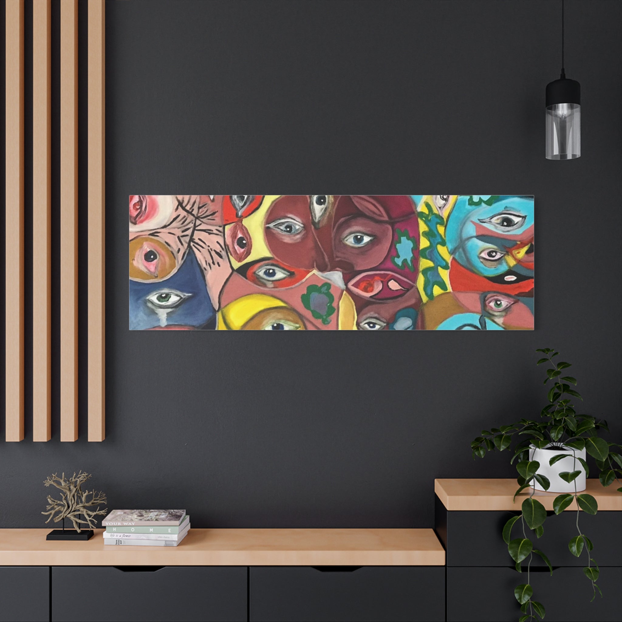 Colorful Abstract Faces Canvas | Matte Stretched Canvas