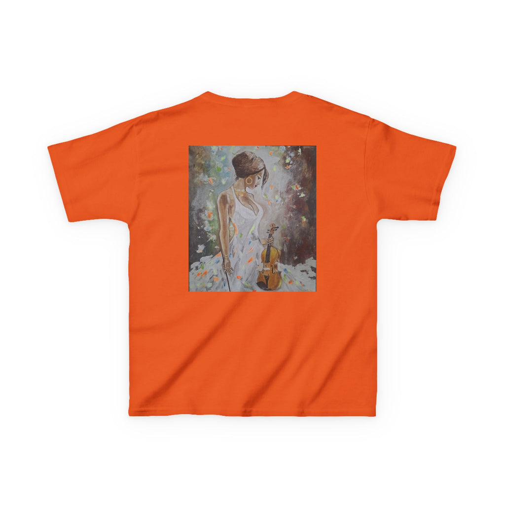 Kids Dance & Violin Art Tee — Vintage Ballroom Couple & Violinist Graphic Shirt