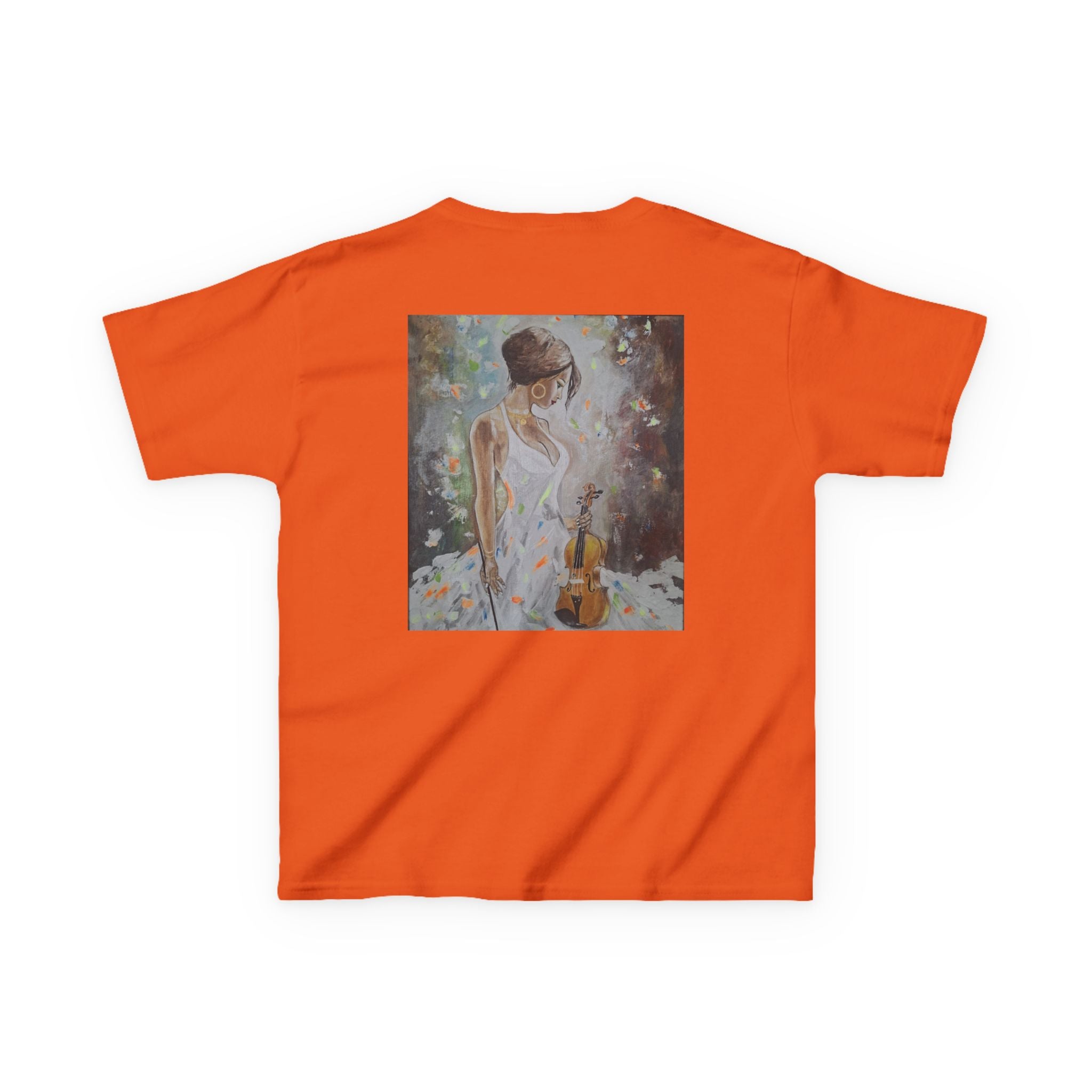 Kids Dance & Violin Art Tee — Vintage Ballroom Couple & Violinist Graphic Shirt