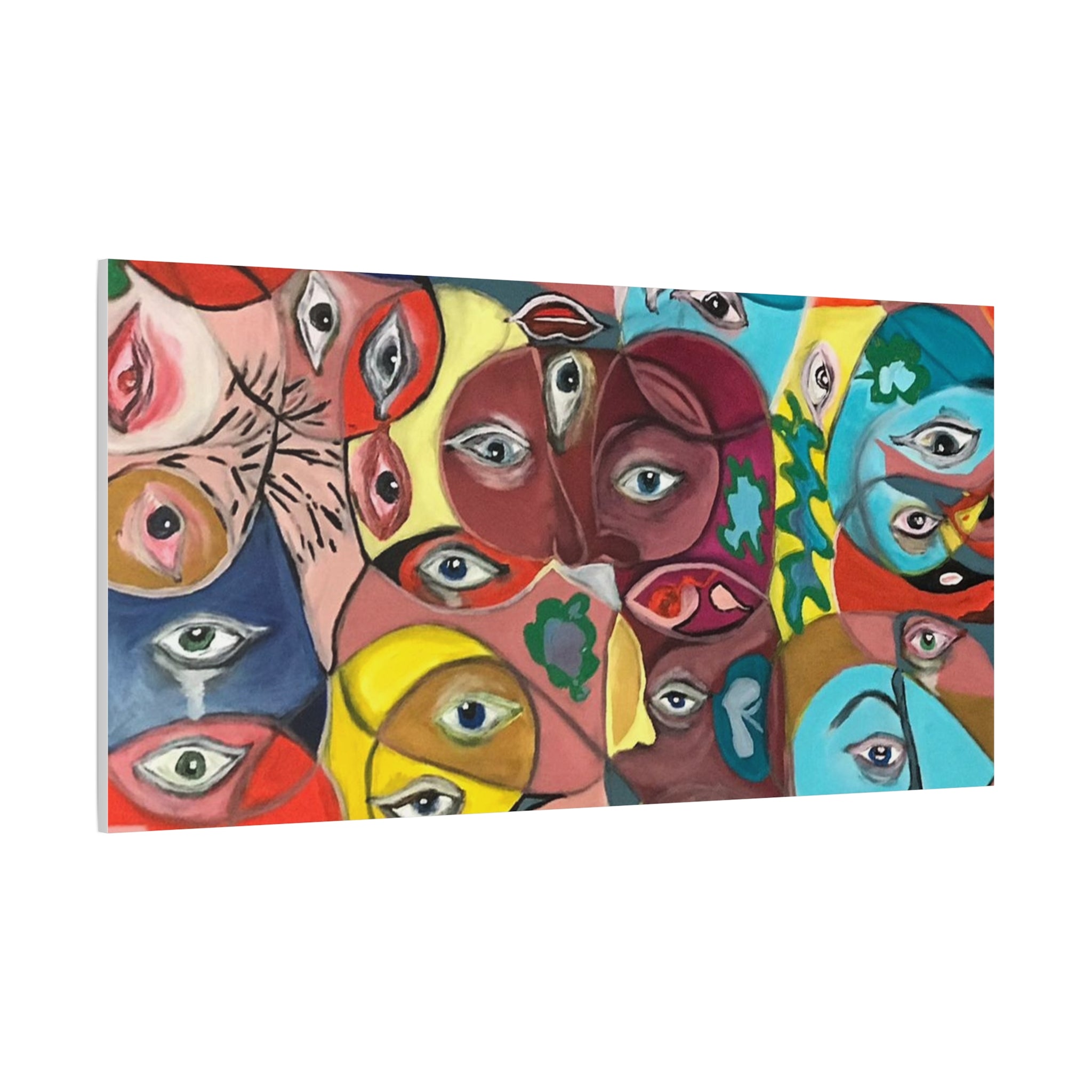 Colorful Abstract Faces Canvas | Matte Stretched Canvas